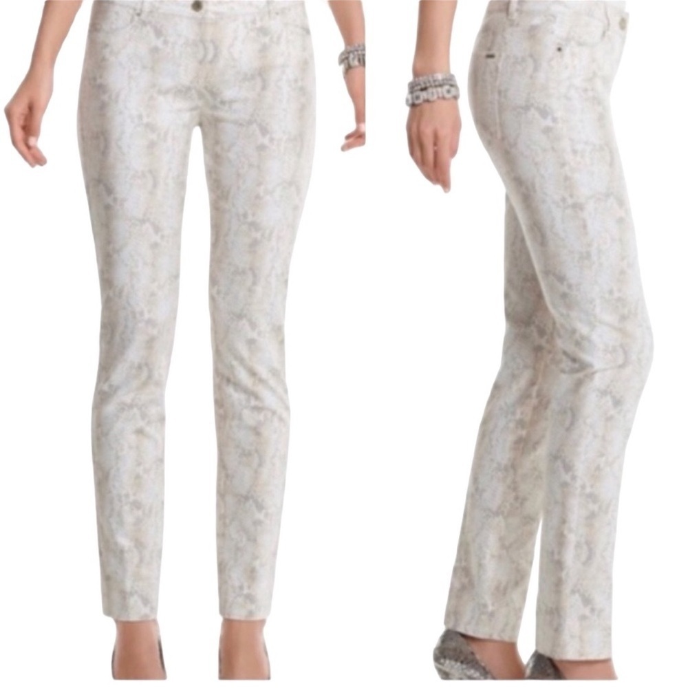 Whbm Python Print Skinny Pants Size 2r - image 1